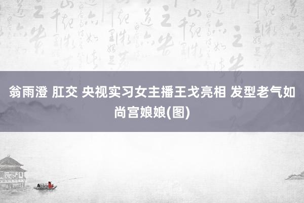 翁雨澄 肛交 央视实习女主播王戈亮相 发型老气如尚宫娘娘(图)