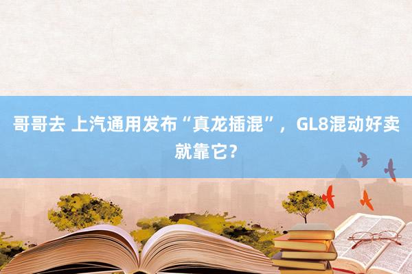 哥哥去 上汽通用发布“真龙插混”，GL8混动好卖就靠它？