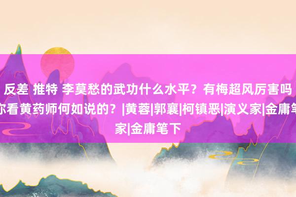 反差 推特 李莫愁的武功什么水平？有梅超风厉害吗？你看黄药师何如说的？|黄蓉|郭襄|柯镇恶|演义家|金庸笔下