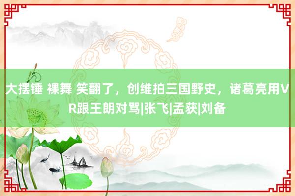 大摆锤 裸舞 笑翻了，创维拍三国野史，诸葛亮用VR跟王朗对骂|张飞|孟获|刘备