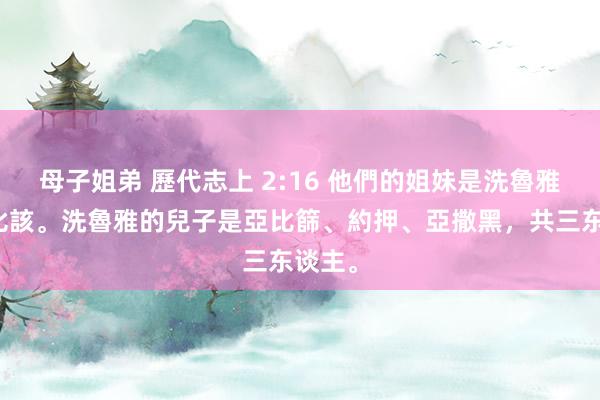 母子姐弟 歷代志上 2:16 他們的姐妹是洗魯雅和亞比該。洗魯雅的兒子是亞比篩、約押、亞撒黑，共三东谈主。